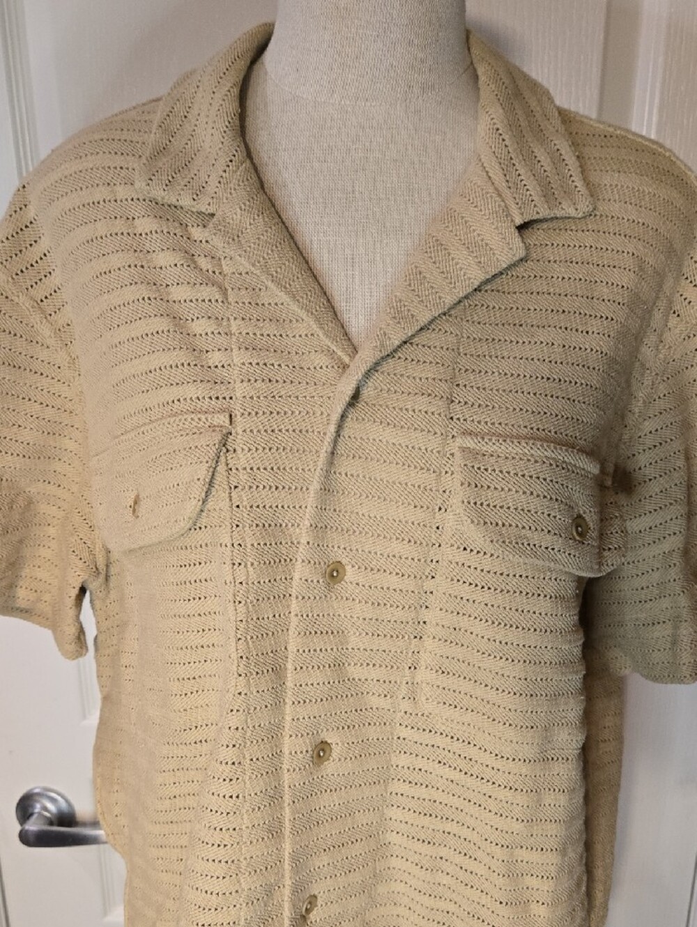 Banana Republic Herringbone Jacquard Resort Shirt Large - Picture 6 of 10